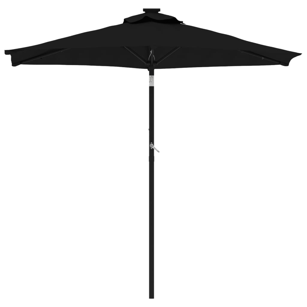 Umbrelă soare de grădină stâlp din oțel/LED negru 225x225x212cm GartenMobel Dekor