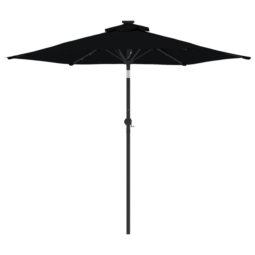 Umbrelă soare de grădină stâlp din oțel/LED negru 225x225x212cm GartenMobel Dekor
