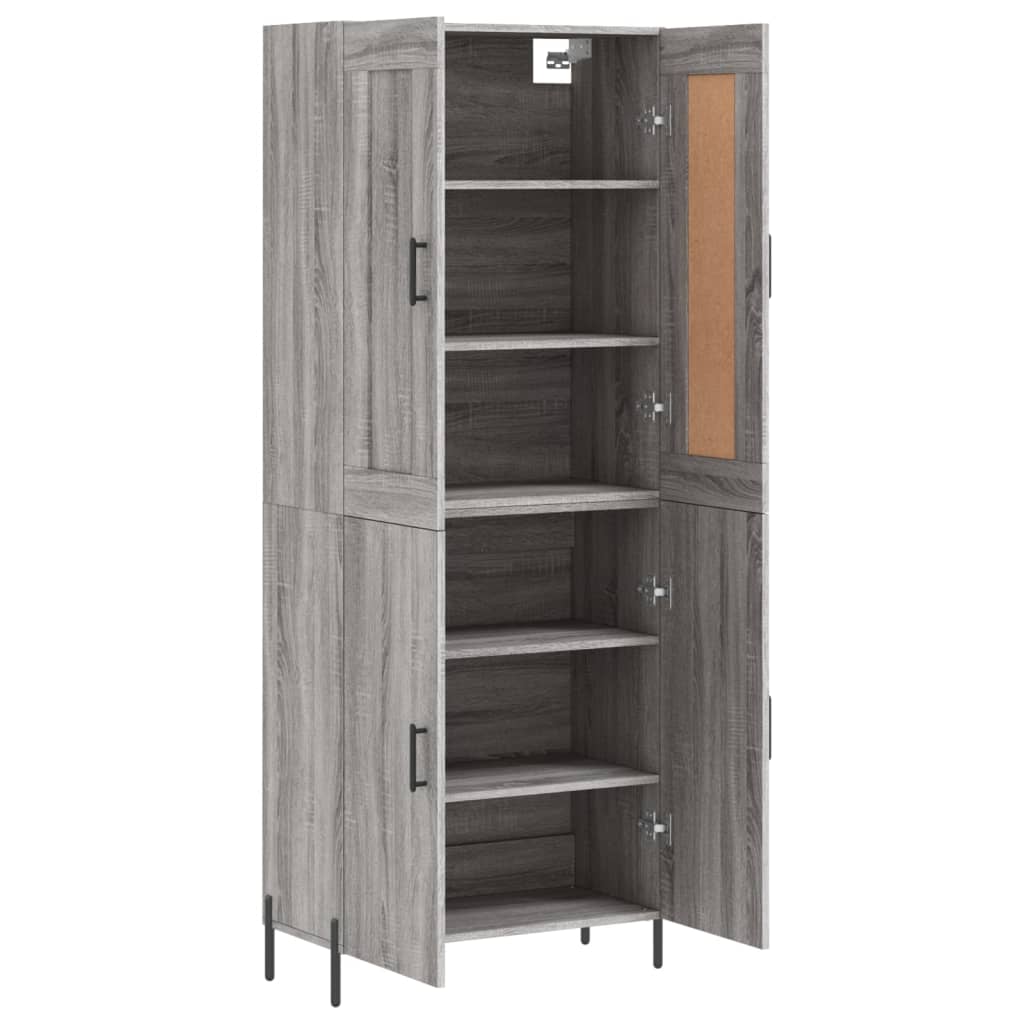 Dulap înalt, gri sonoma, 69,5x34x180 cm, lemn compozit GartenMobel Dekor