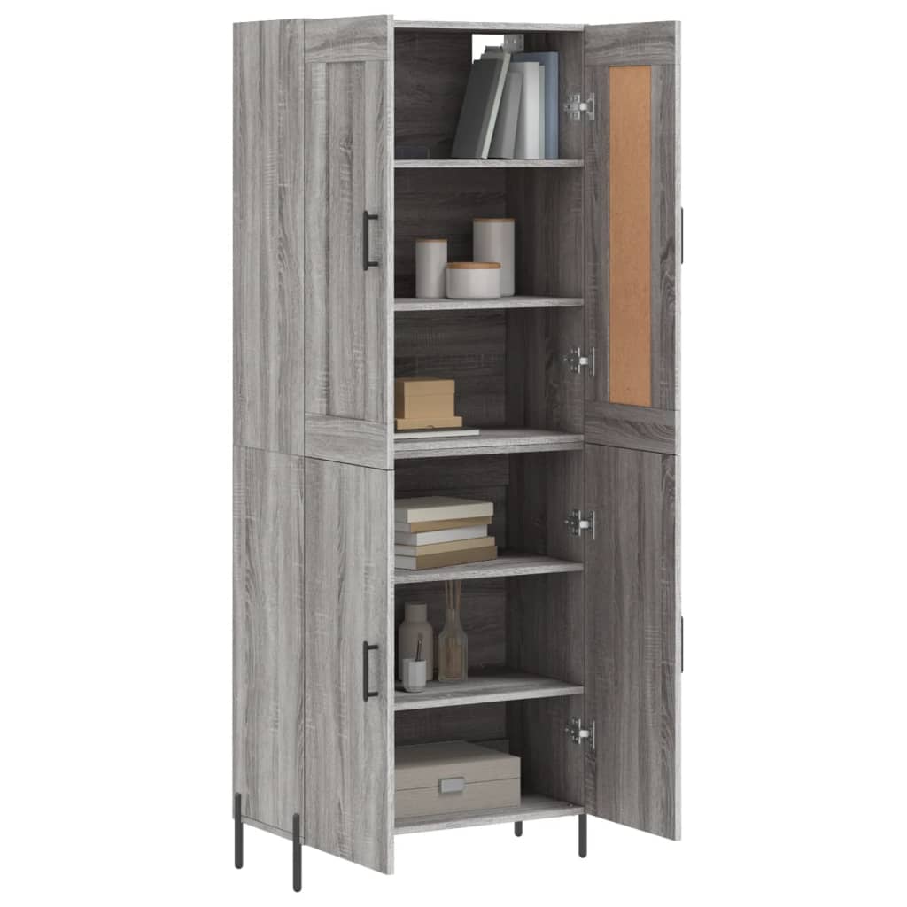 Dulap înalt, gri sonoma, 69,5x34x180 cm, lemn compozit GartenMobel Dekor