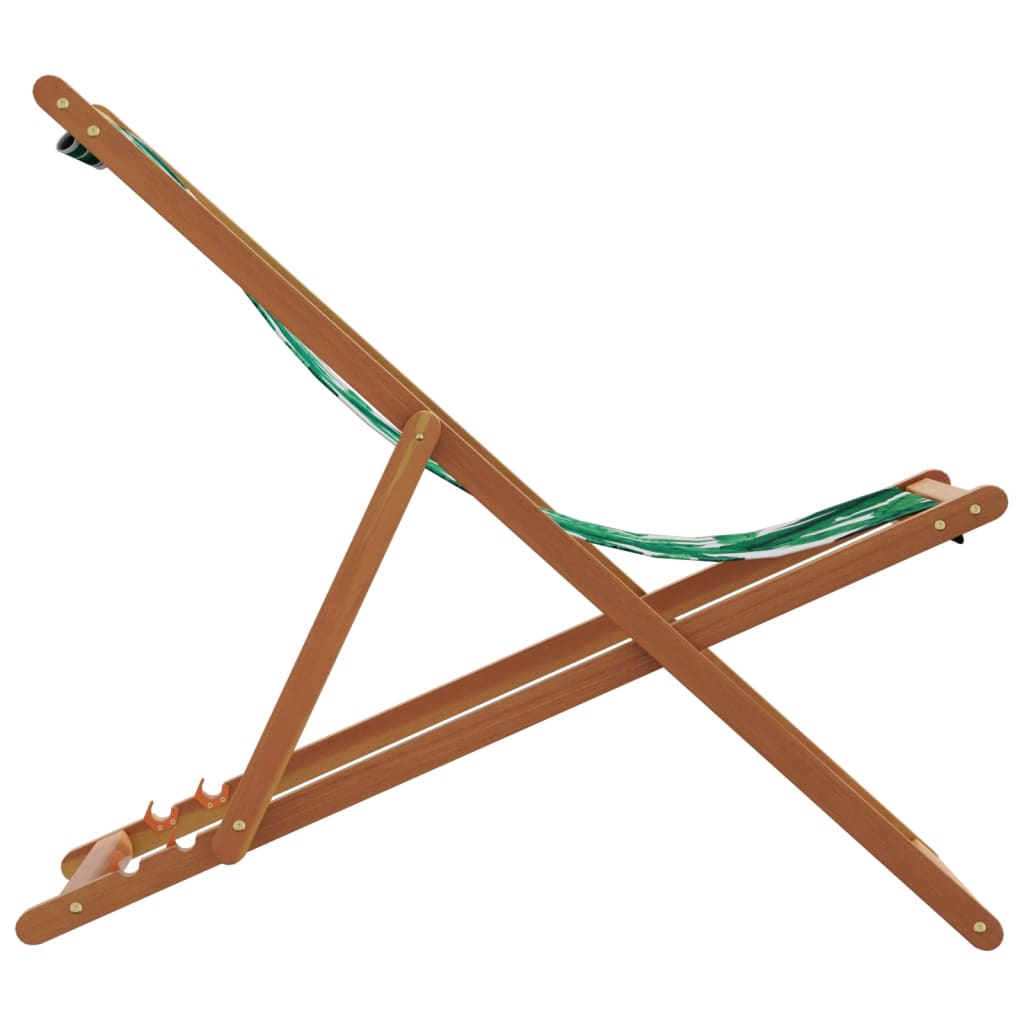 Scaune de plajă pliabile 2 buc model frunze, textil/lemn masiv GartenMobel Dekor