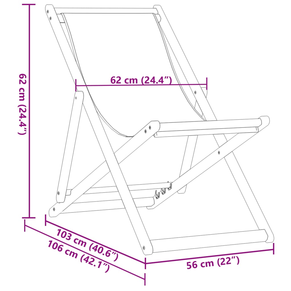 Scaune de plajă pliabile 2 buc model frunze, textil/lemn masiv GartenMobel Dekor