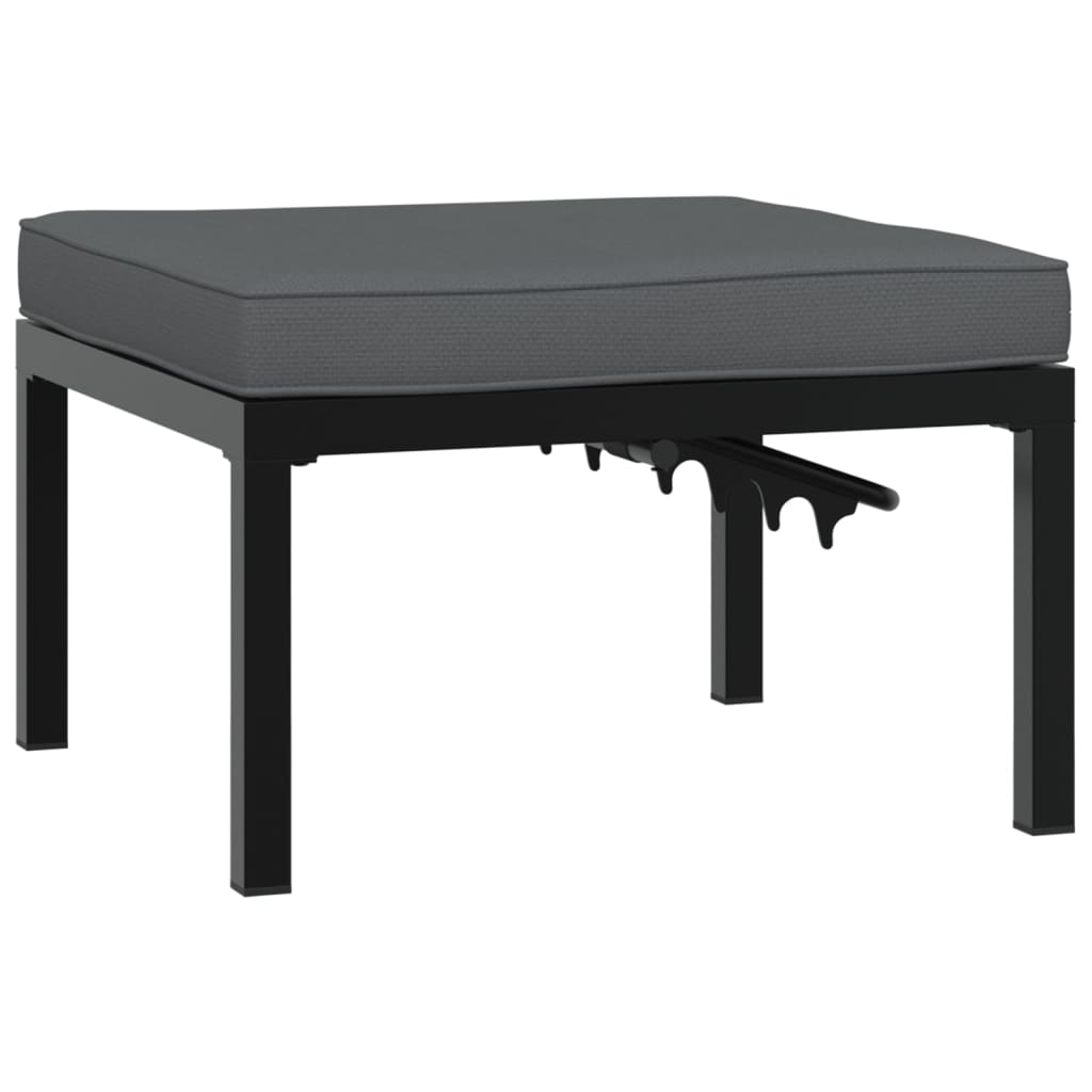 Scaun de grădină cu pernă, negru, aluminiu GartenMobel Dekor