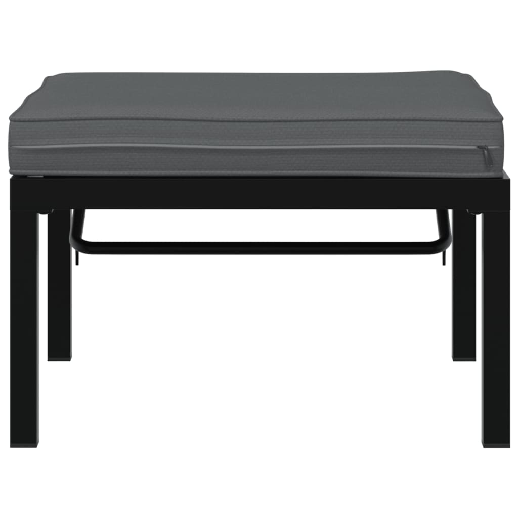 Scaun de grădină cu pernă, negru, aluminiu GartenMobel Dekor