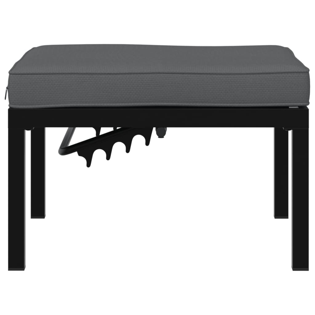 Scaun de grădină cu pernă, negru, aluminiu GartenMobel Dekor