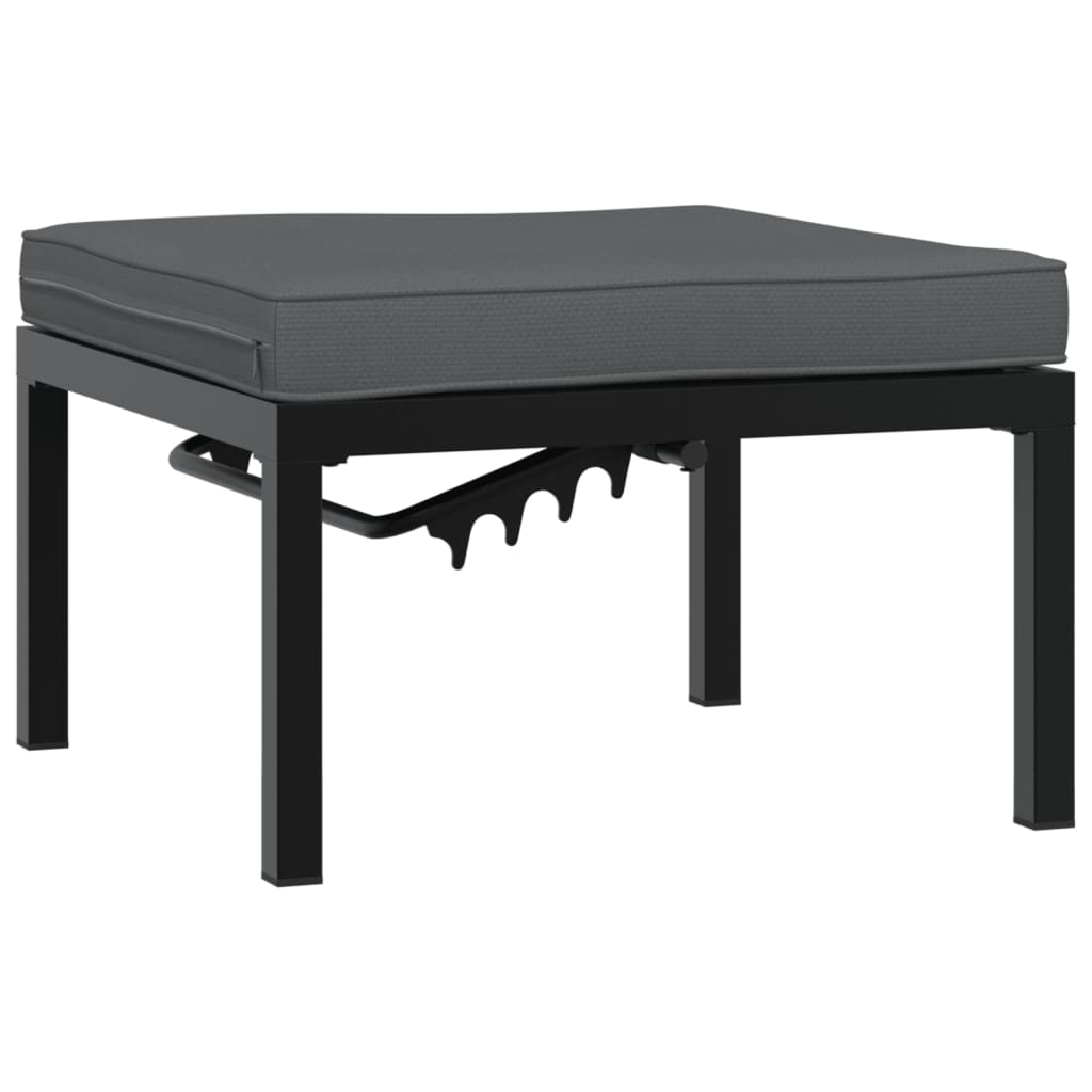 Scaun de grădină cu pernă, negru, aluminiu GartenMobel Dekor