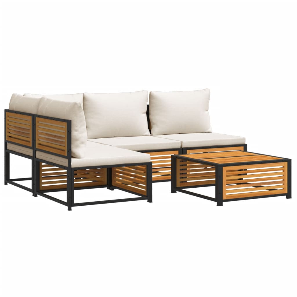 Set de canapele de grădină cu perne, 5 buc., lemn masiv acacia GartenMobel Dekor