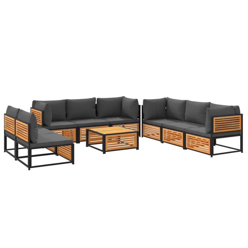 Set de canapele de grădină cu perne, 9 piese, lemn masiv acacia GartenMobel Dekor