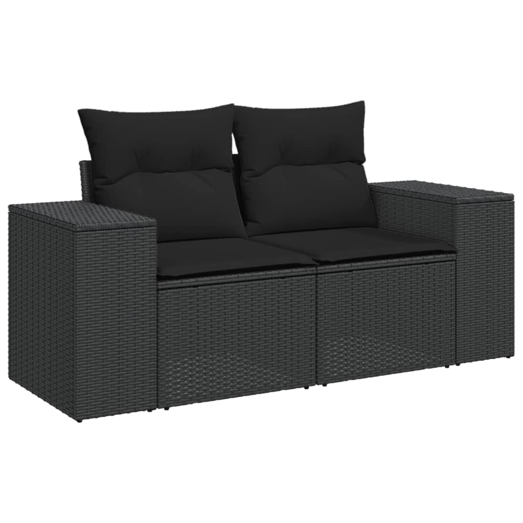 Set mobilier de grădină cu perne, 5 piese, negru, poliratan GartenMobel Dekor