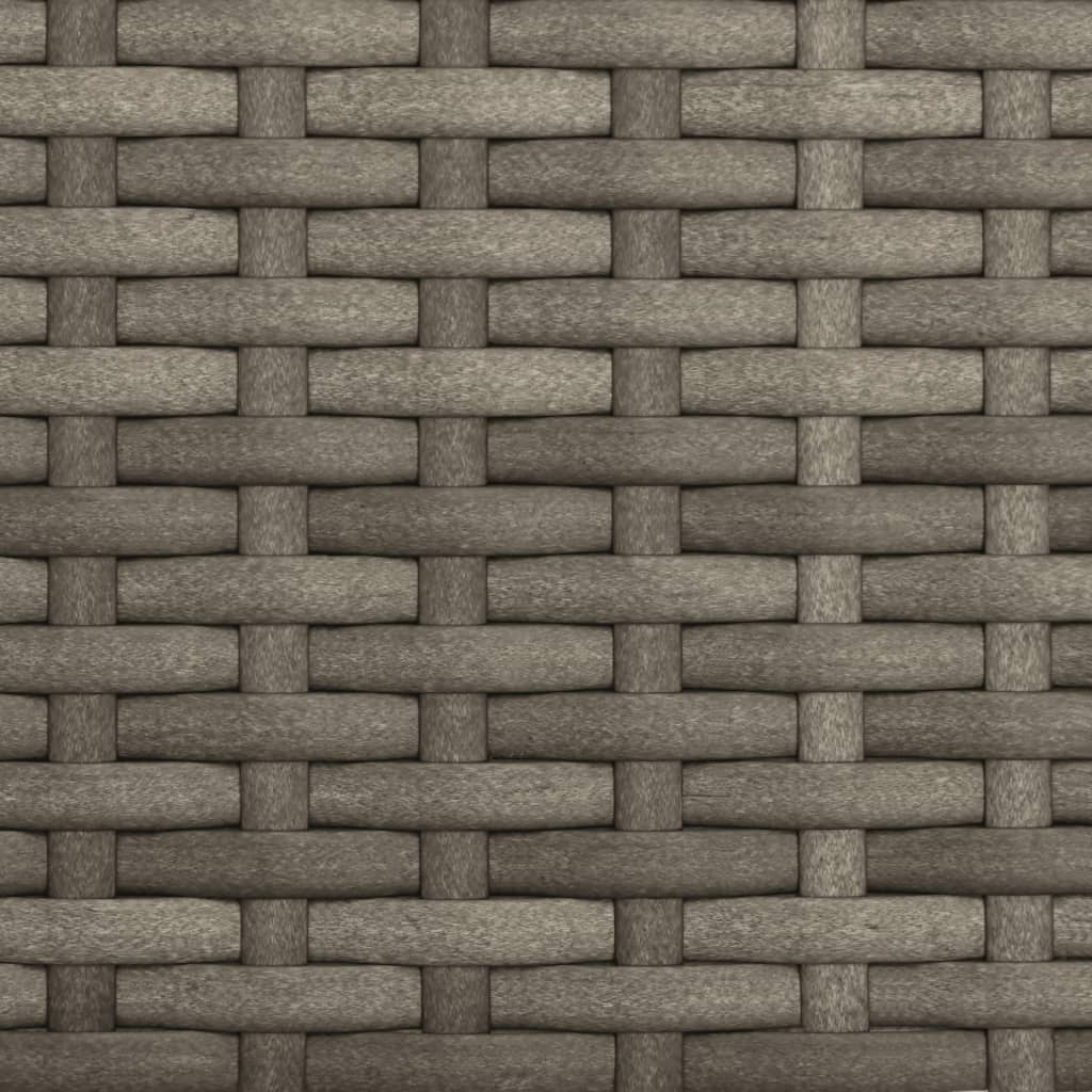 Canapea de grădină 3 locuri baldachin/scaune, gri, poliratan GartenMobel Dekor