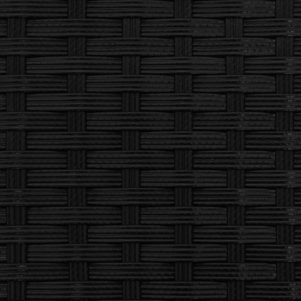 Canapea de grădină 3 locuri baldachin/taburete negru, poliratan GartenMobel Dekor