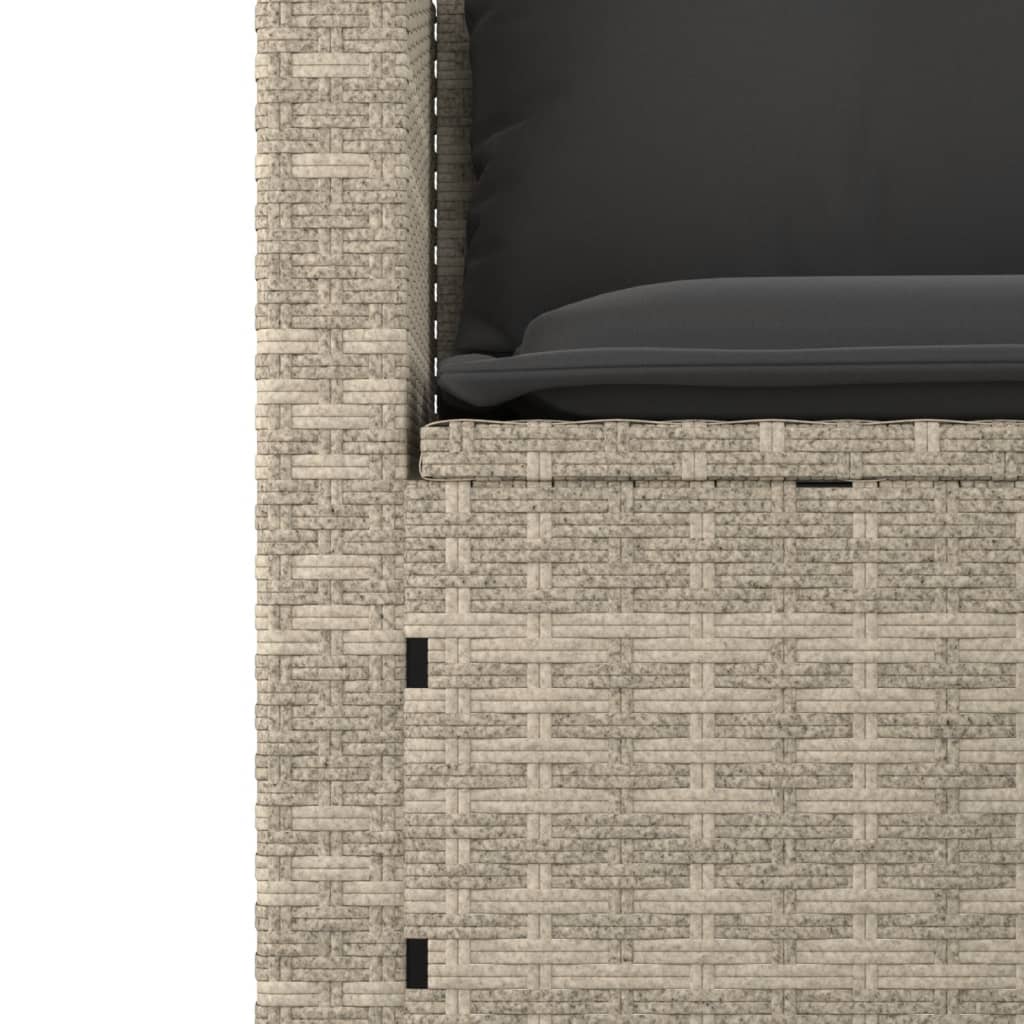 Set canapele de grădină cu perne, 3 piese gri deschis poliratan GartenMobel Dekor