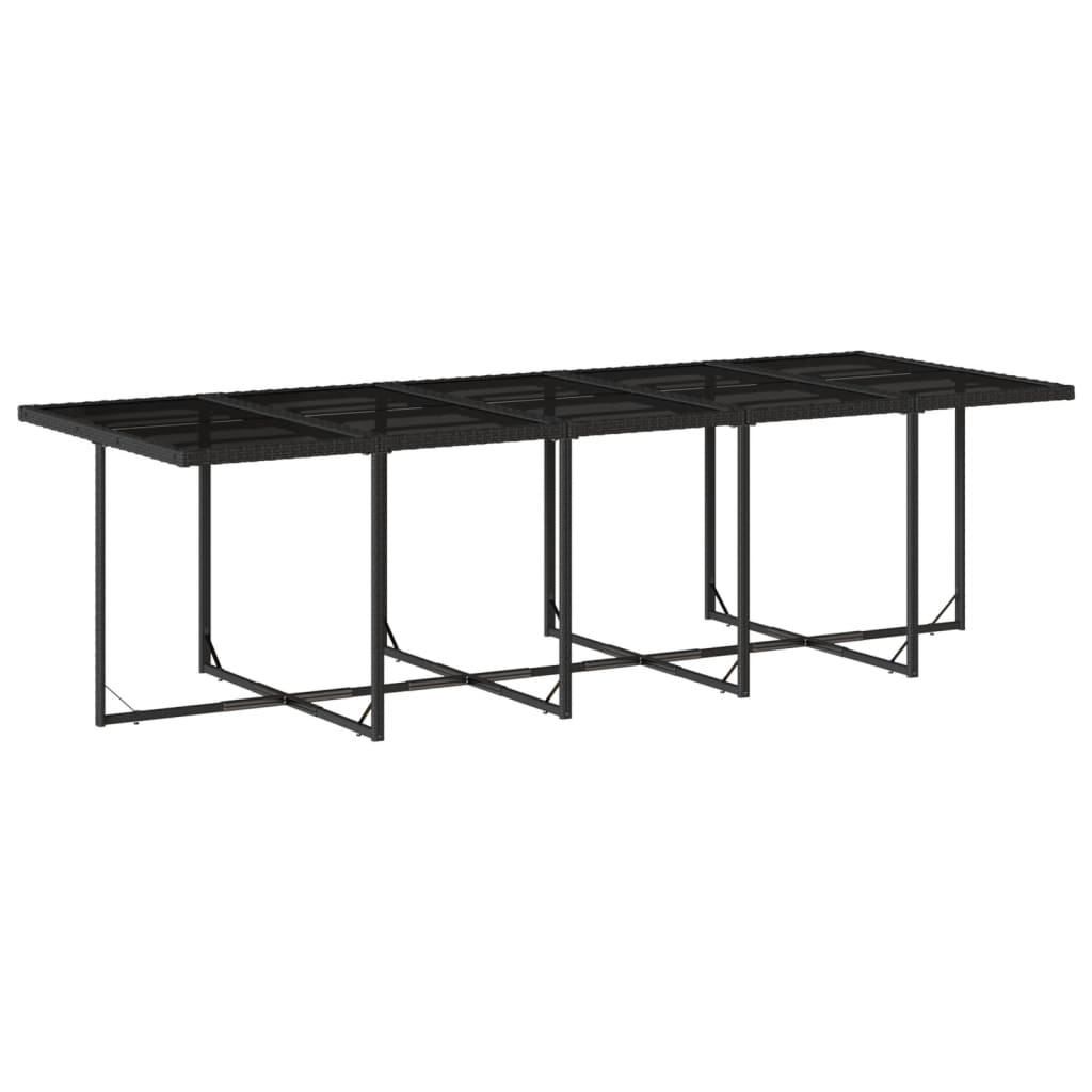 Set mobilier de grădină cu perne, 15 piese, negru, poliratan GartenMobel Dekor