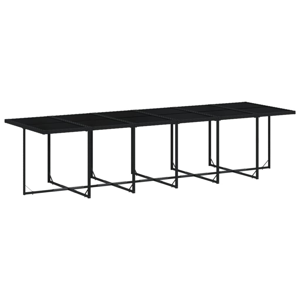 Set mobilier de grădină cu perne, 17 piese, negru, poliratan GartenMobel Dekor