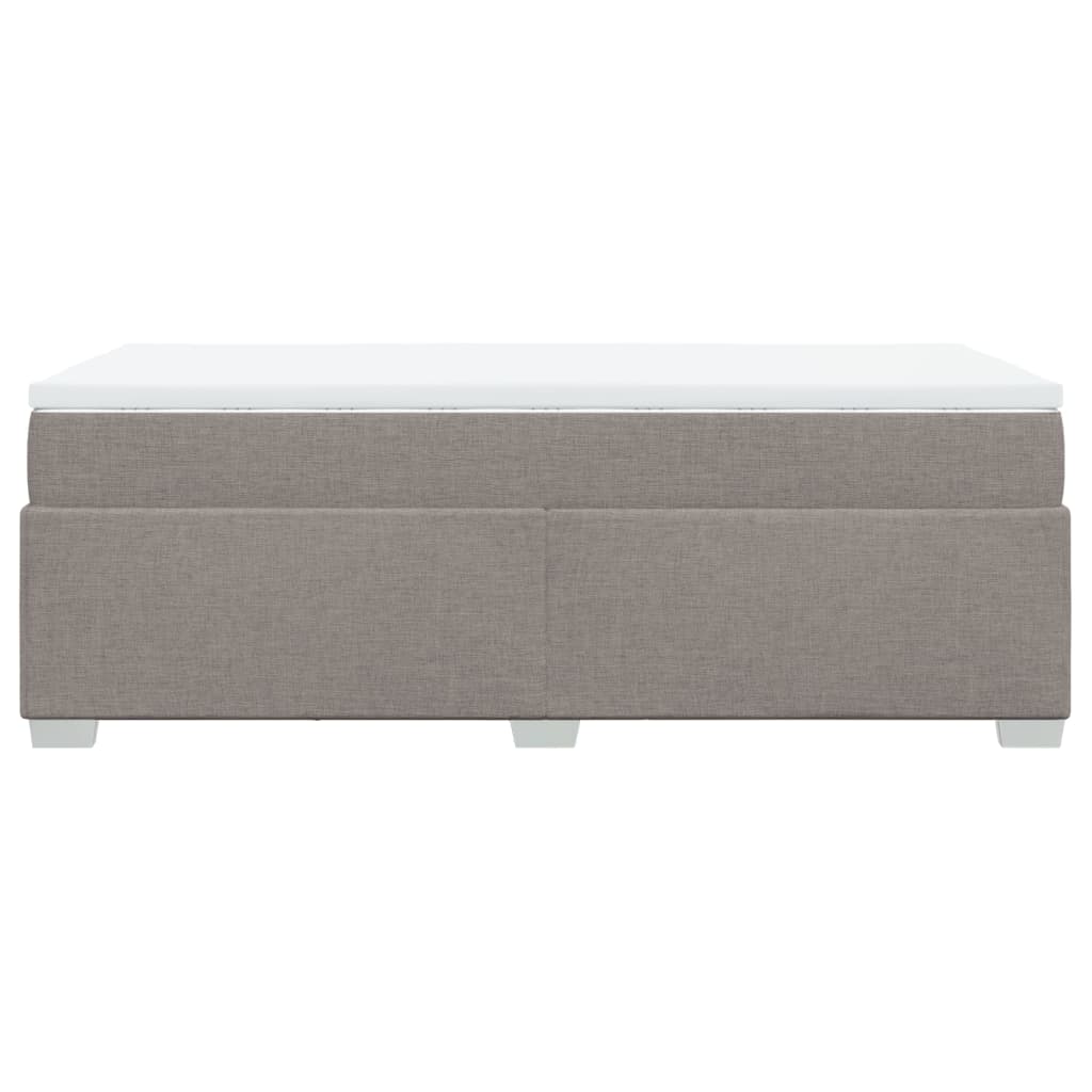 Pat box spring cu saltea, gri taupe, 80x200 cm, textil GartenMobel Dekor