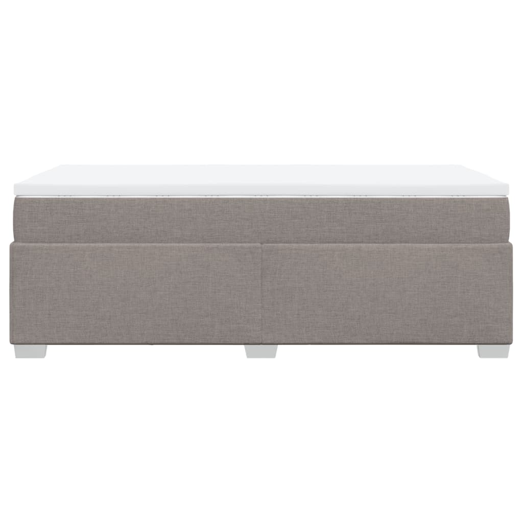 Pat box spring cu saltea, gri taupe, 90x190 cm, textil GartenMobel Dekor