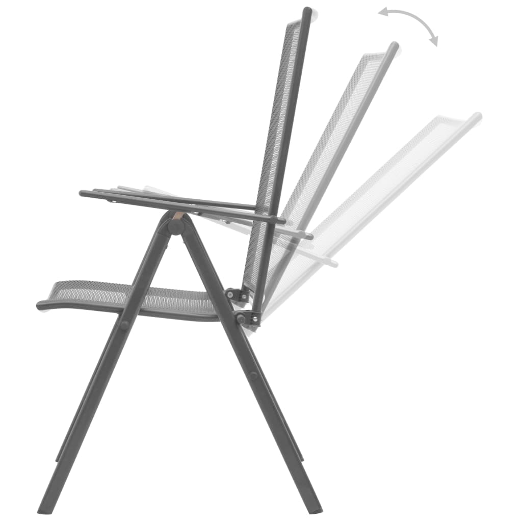 Set scaune de grădină rabatabile, 3 buc., antracit, oțel vopsit GartenMobel Dekor