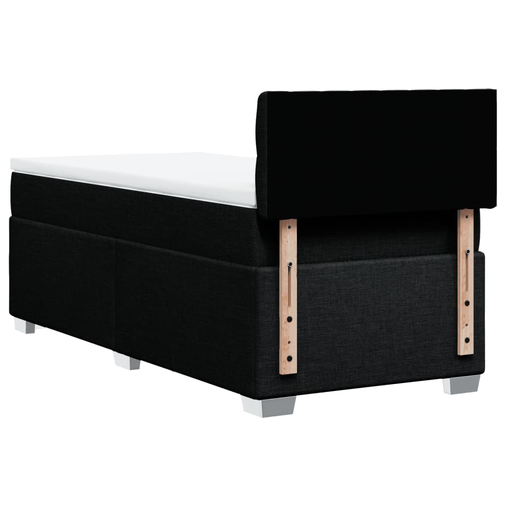 Pat box spring cu saltea, negru, 90x190 cm, textil GartenMobel Dekor