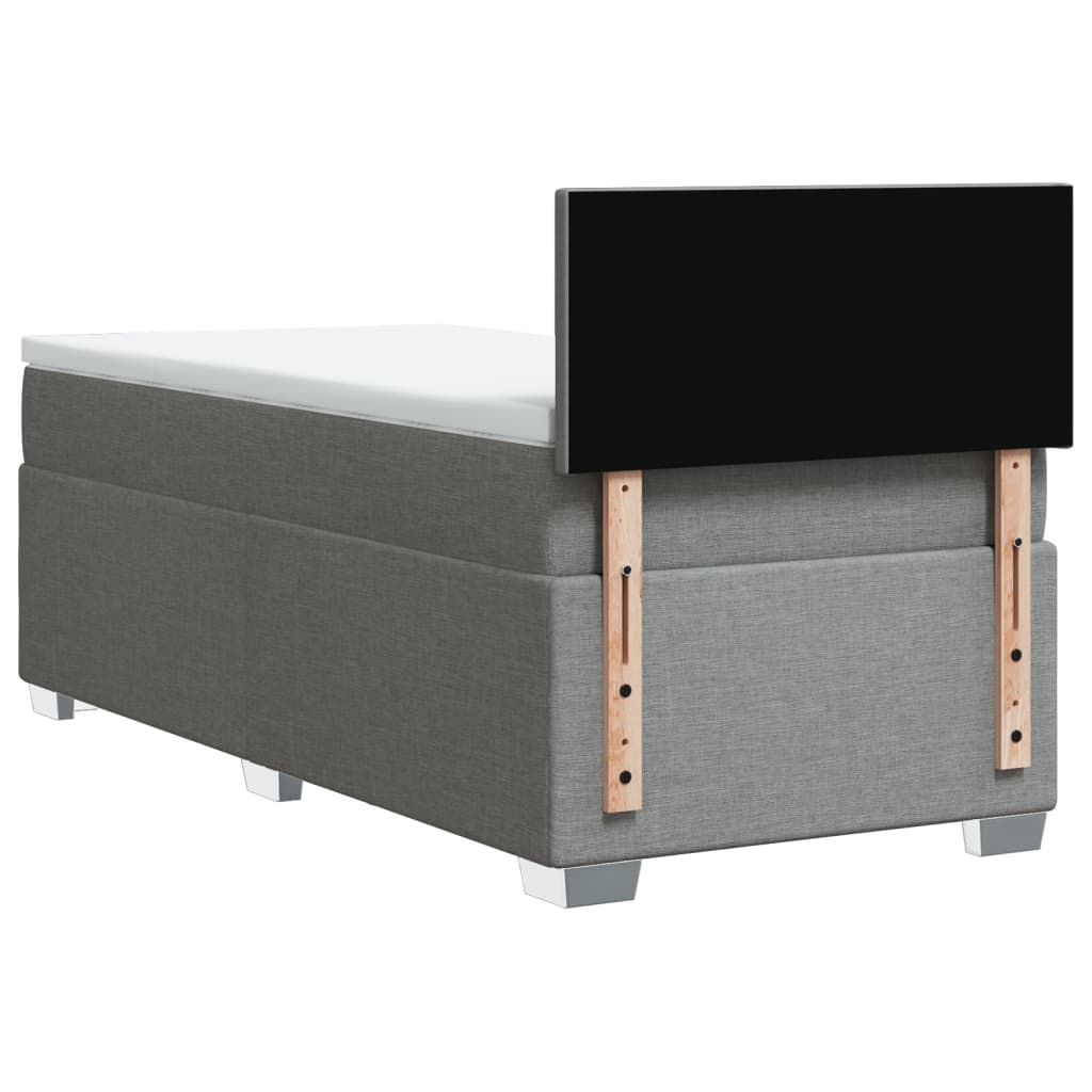 Pat continental cu saltea, gri deschis, 80x200 cm, textil GartenMobel Dekor