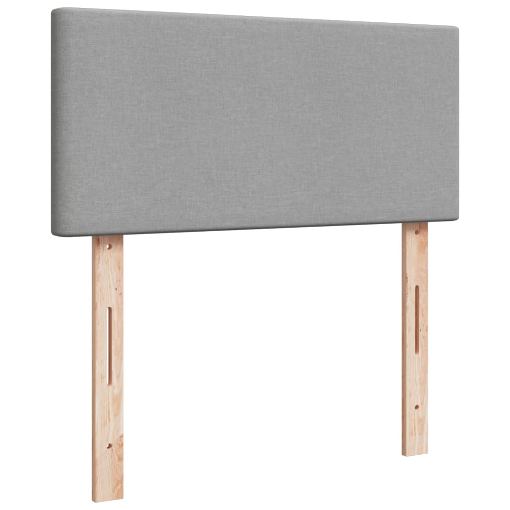 Pat continental cu saltea, gri deschis, 80x200 cm, textil GartenMobel Dekor