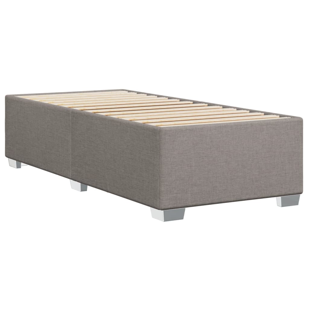 Pat box spring cu saltea, gri taupe, 90x190 cm, textil GartenMobel Dekor