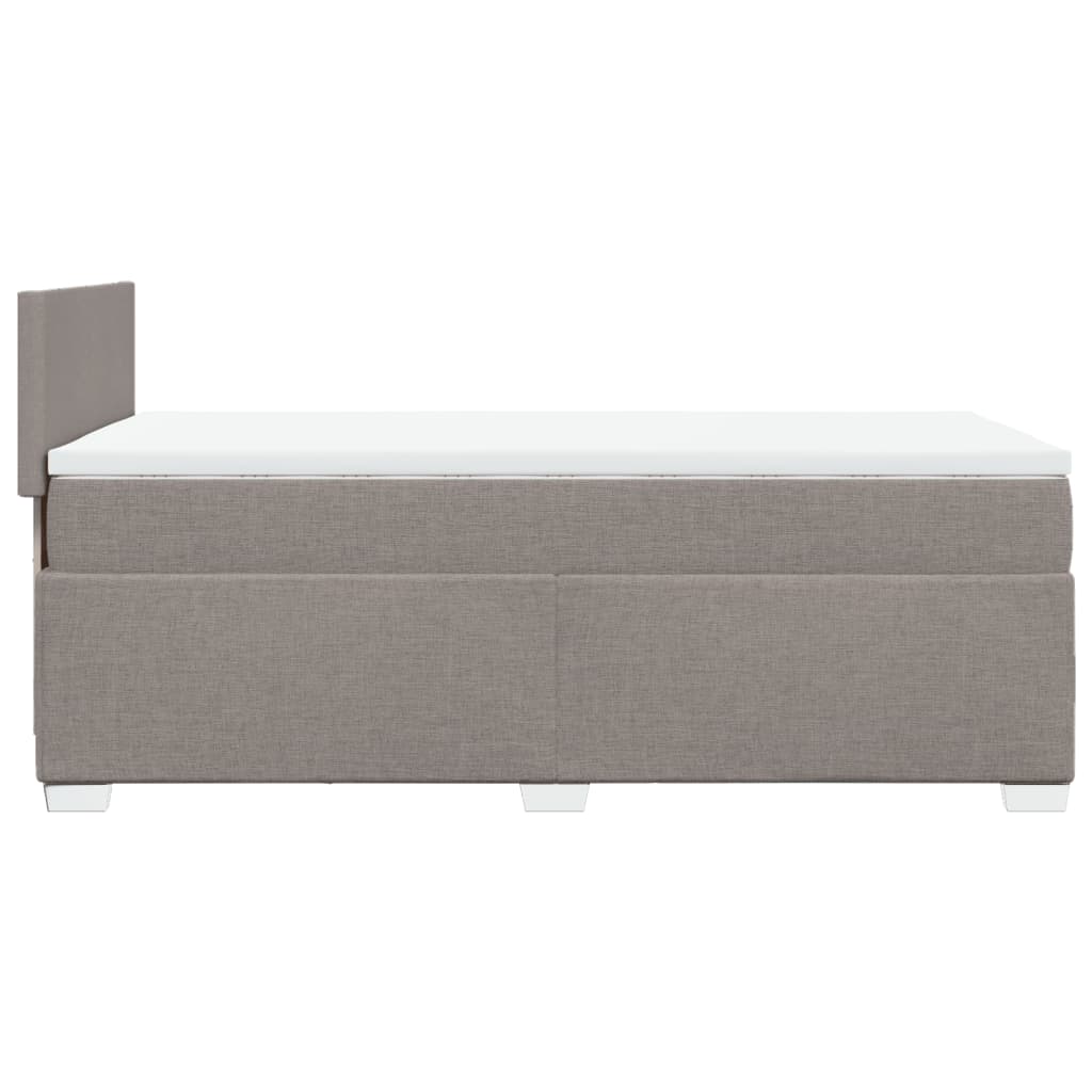Pat box spring cu saltea, gri taupe, 90x190 cm, textil GartenMobel Dekor