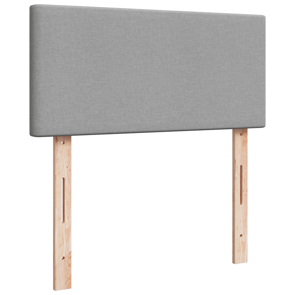 Pat box spring cu saltea, gri deschis, 100x200 cm, textil GartenMobel Dekor