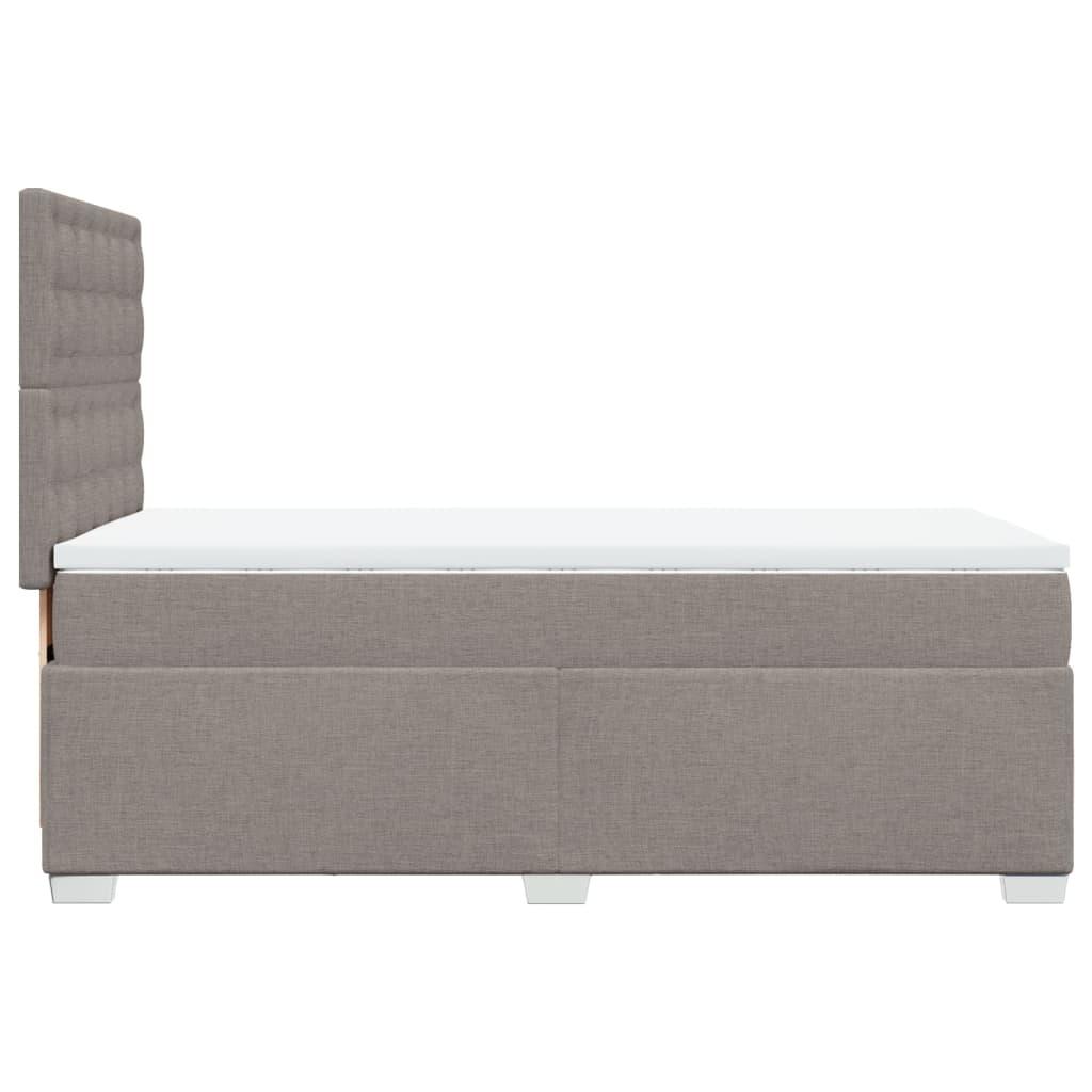 Pat box spring cu saltea, gri taupe, 80x200 cm, textil GartenMobel Dekor