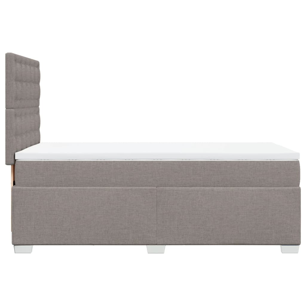 Pat box spring cu saltea, gri taupe, 90x190 cm, textil GartenMobel Dekor