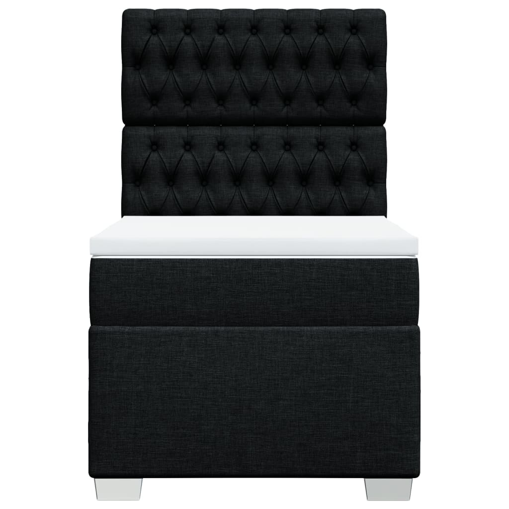Pat box spring cu saltea, negru, 80x200 cm, textil GartenMobel Dekor