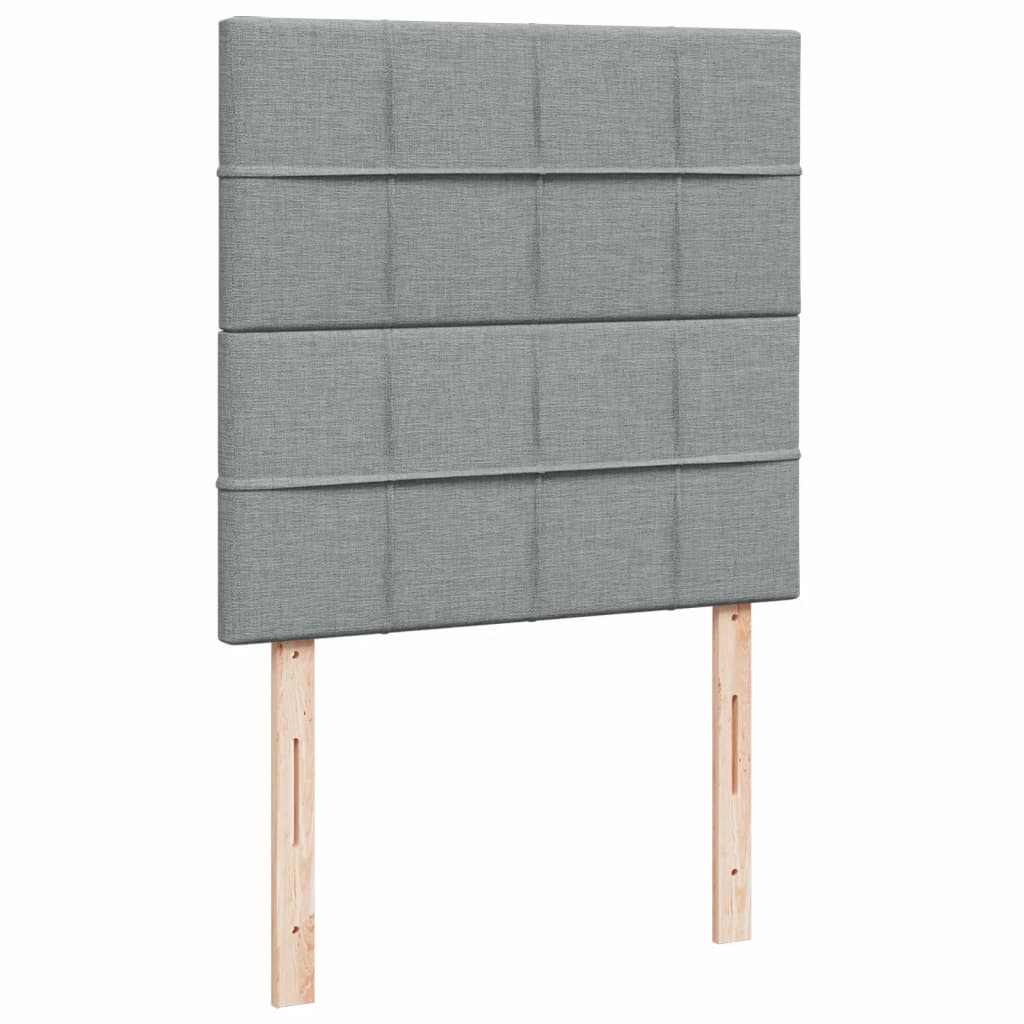 Pat box spring cu saltea, gri deschis, 100x200 cm, textil GartenMobel Dekor