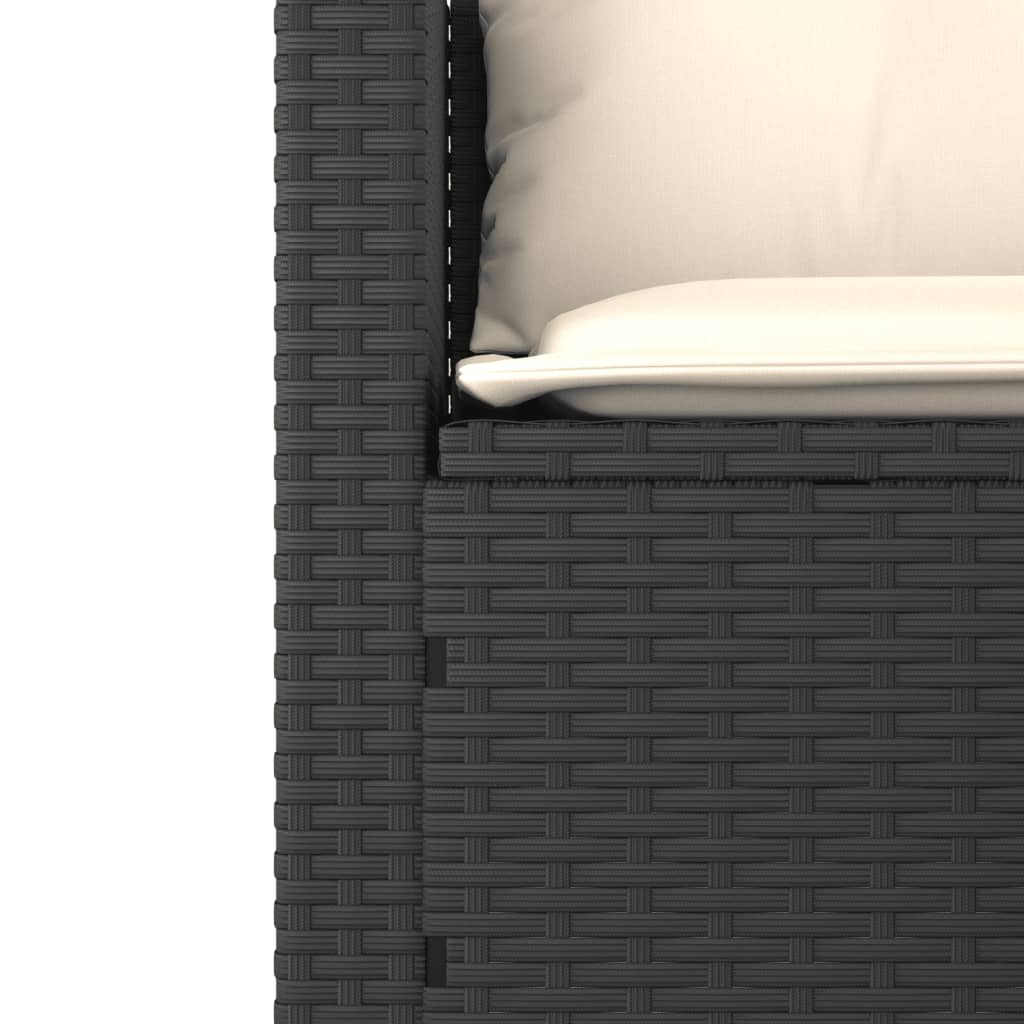 Set mobilier de grădină cu perne, 3 piese, negru, poliratan GartenMobel Dekor