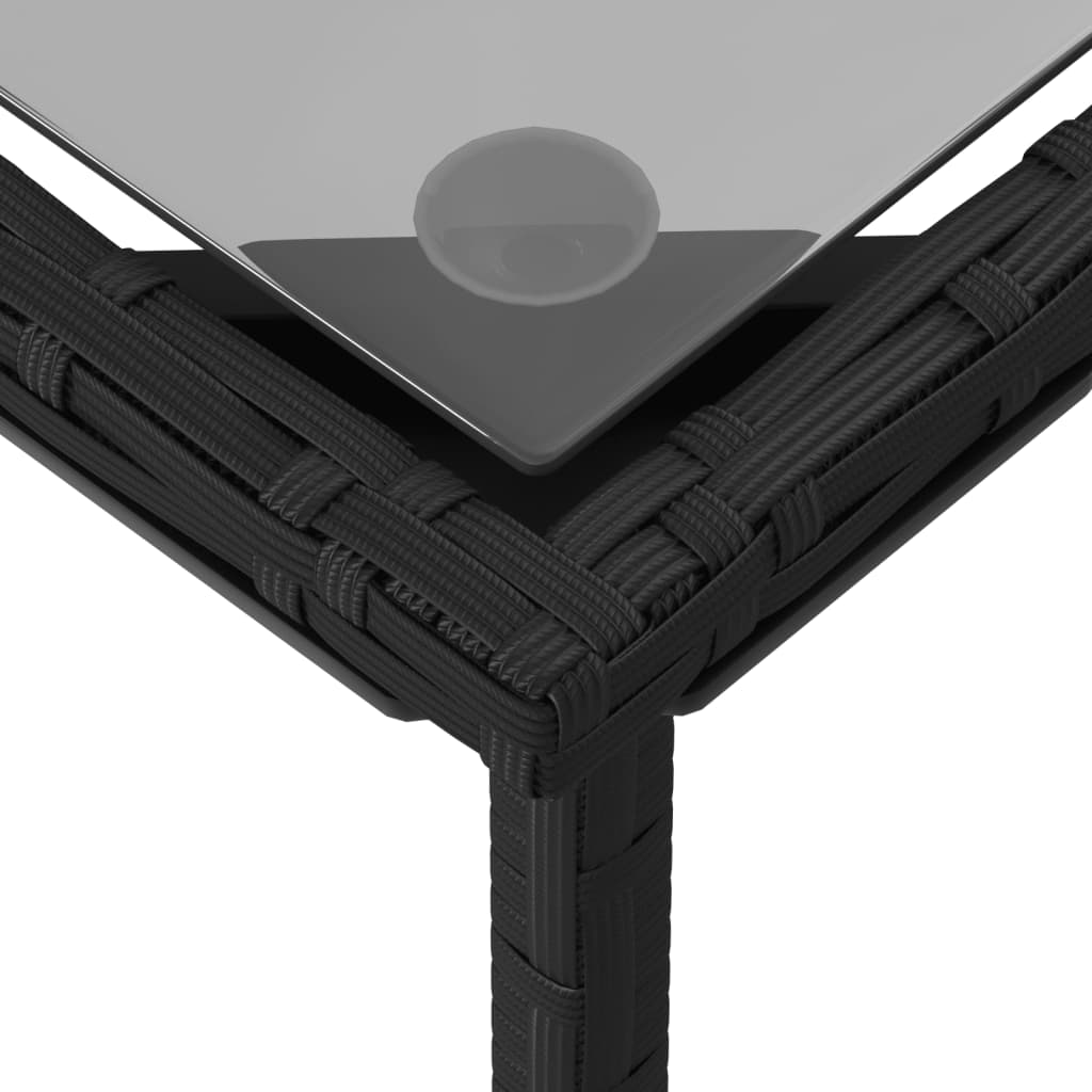 Set mobilier de grădină cu perne, 3 piese, negru, poliratan GartenMobel Dekor