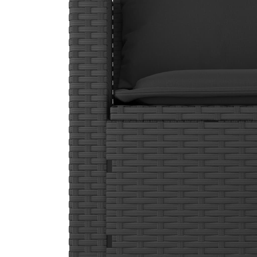 Set mobilier de grădină cu perne, 3 piese, negru, poliratan GartenMobel Dekor