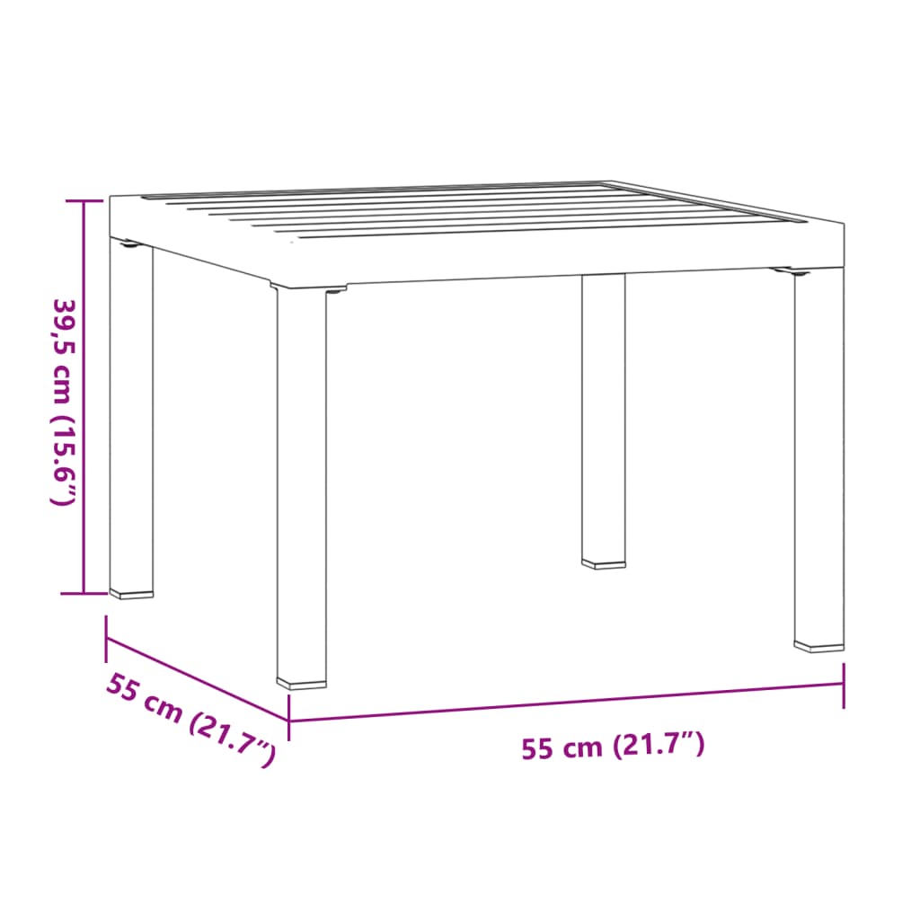Masă cafea grădină negru 55x55x39,5cm oțel vopsit electrostatic GartenMobel Dekor
