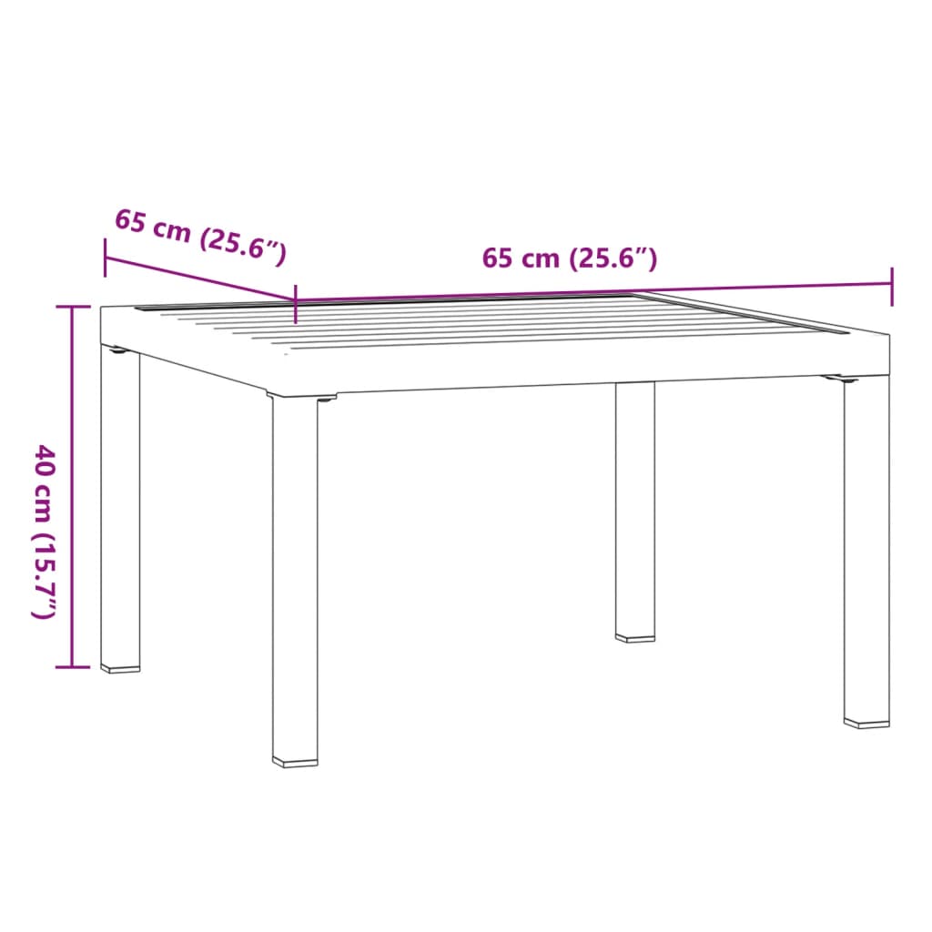 Măsuță de cafea de grădină, negru, 65x65x40 cm, aluminiu GartenMobel Dekor