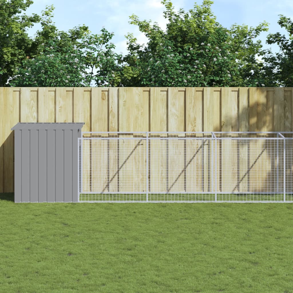 Cușcă de câine & țarc gri deschis 110x1221x110 cm GartenMobel Dekor