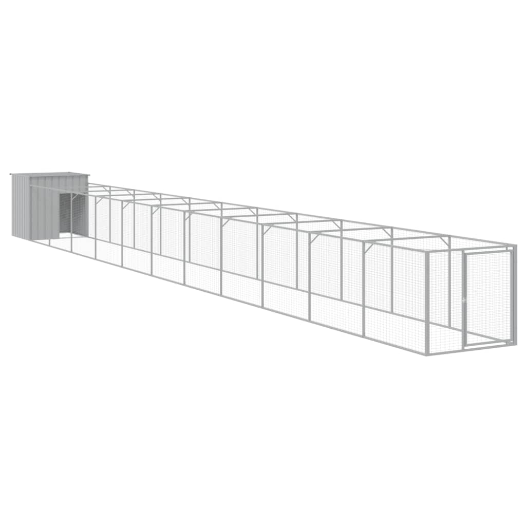 Cușcă de câine & țarc gri deschis 110x1221x110 cm GartenMobel Dekor