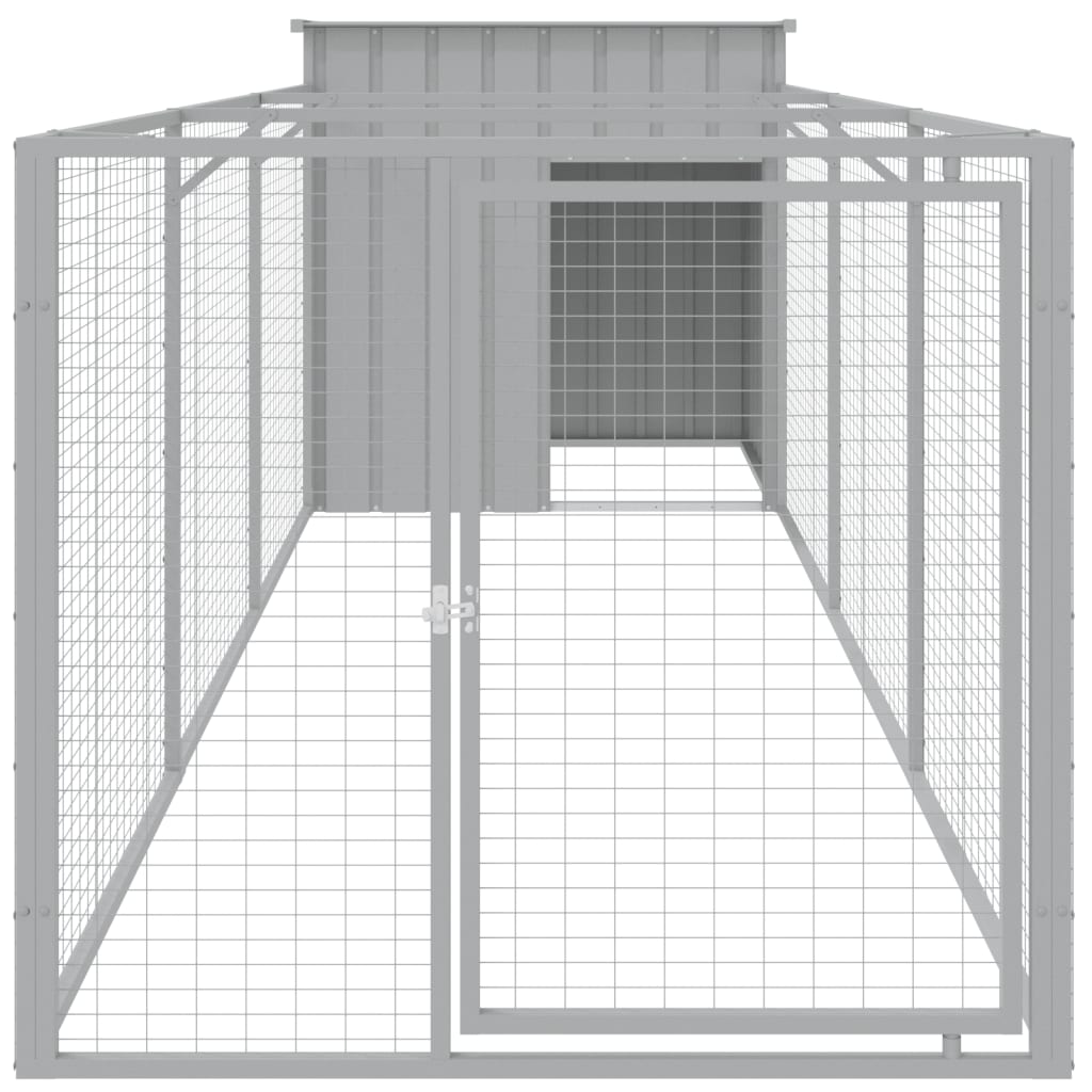 Cușcă de câine & țarc gri deschis 110x405x110cm oțel galvanizat GartenMobel Dekor