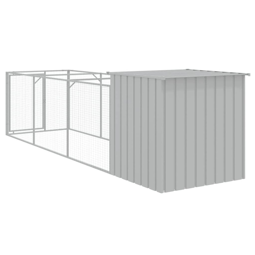 Cușcă de câine & țarc gri deschis 110x405x110cm oțel galvanizat GartenMobel Dekor