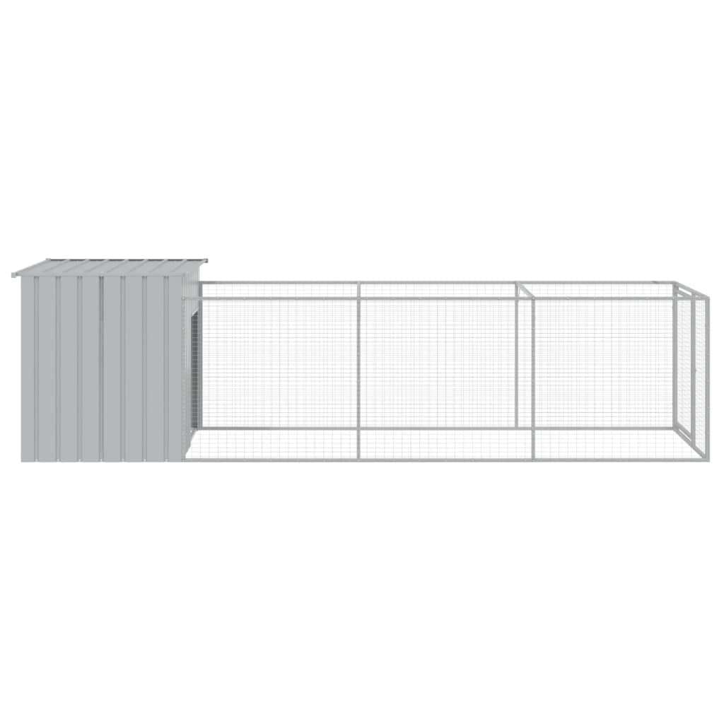 Cușcă de câine & țarc gri deschis 110x405x110cm oțel galvanizat GartenMobel Dekor