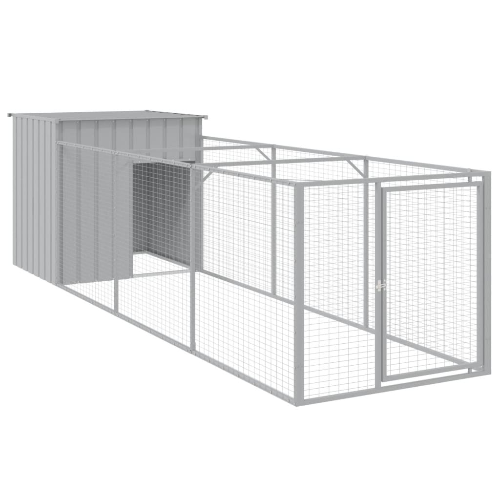 Cușcă de câine & țarc gri deschis 110x405x110cm oțel galvanizat GartenMobel Dekor