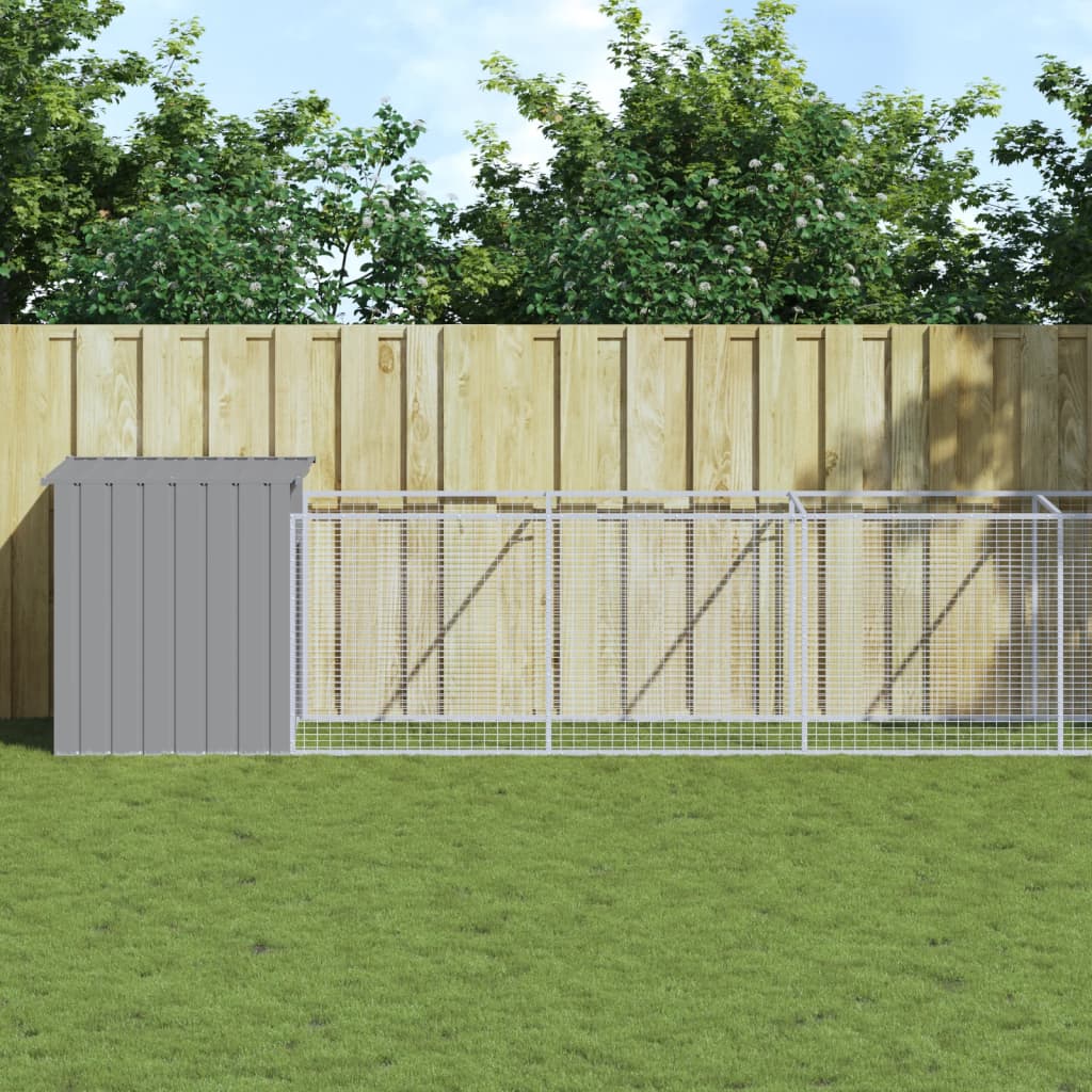 Cușcă de câine & țarc gri deschis 110x609x110cm oțel galvanizat GartenMobel Dekor
