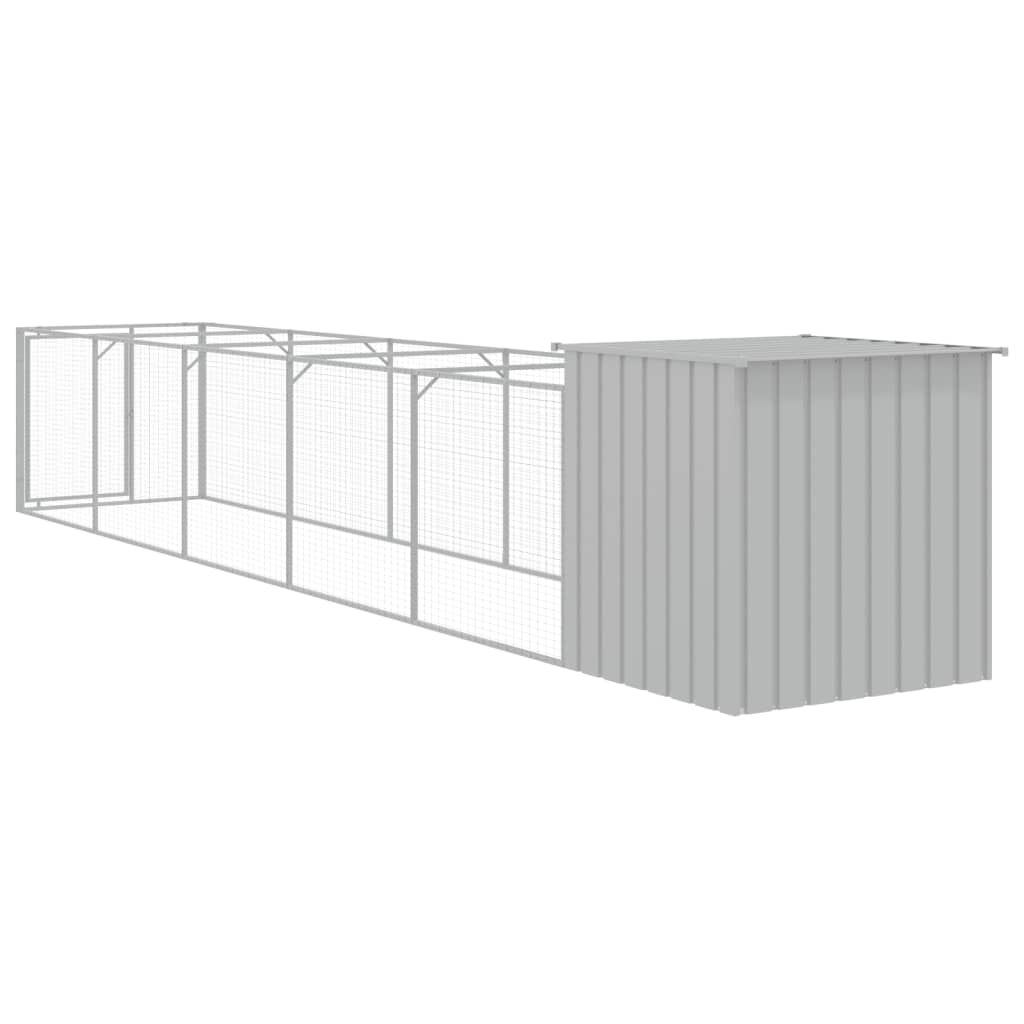 Cușcă de câine & țarc gri deschis 110x609x110cm oțel galvanizat GartenMobel Dekor