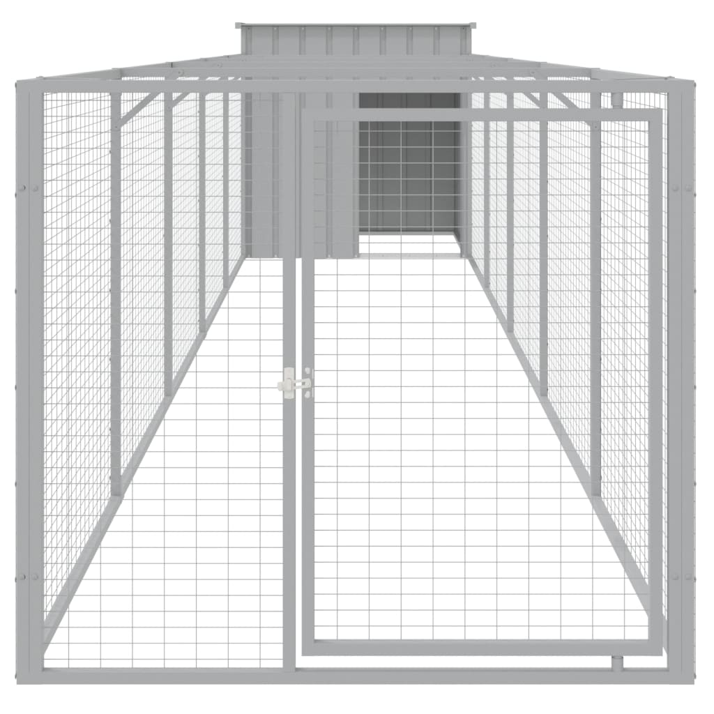 Cușcă de câine & țarc gri deschis 110x609x110cm oțel galvanizat GartenMobel Dekor