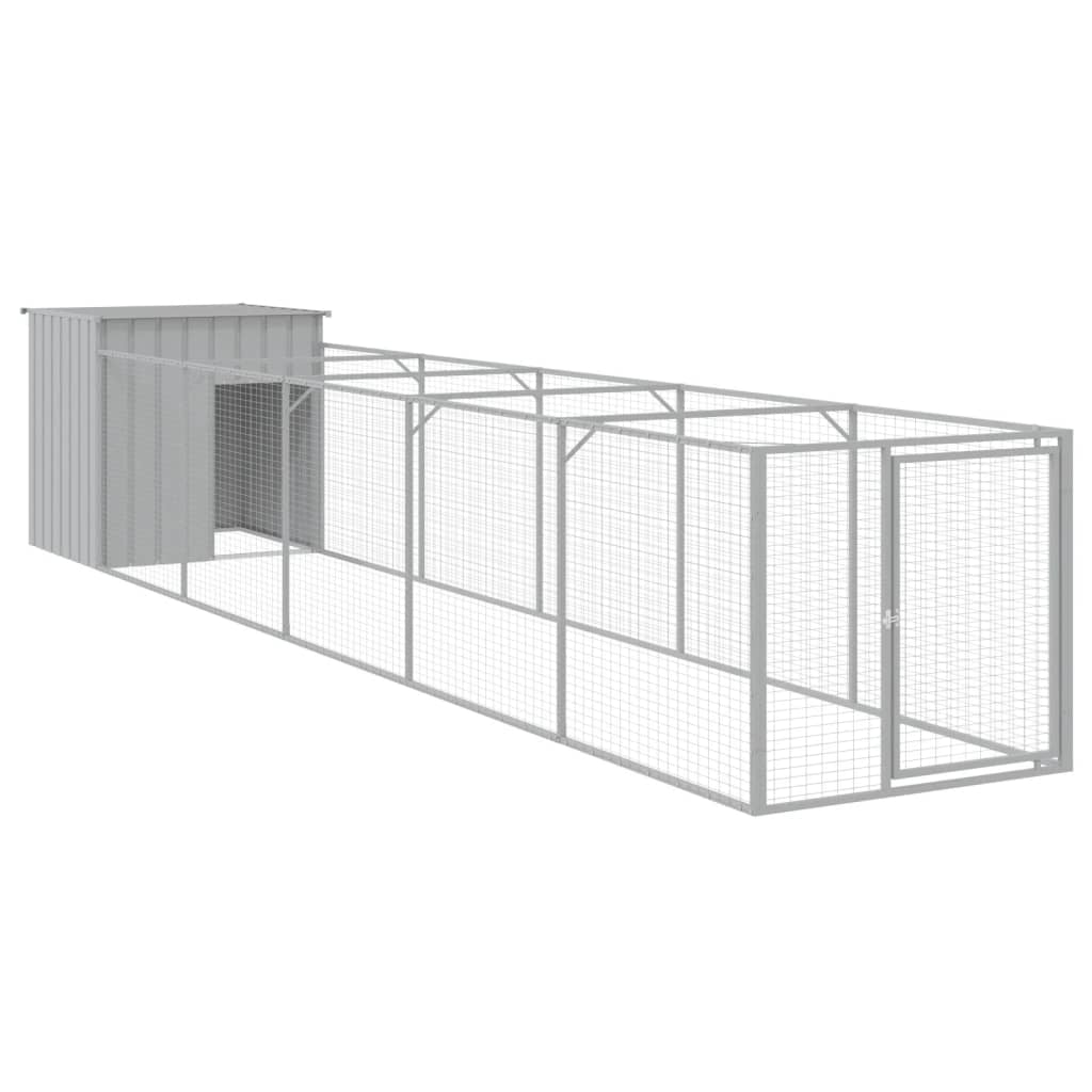 Cușcă de câine & țarc gri deschis 110x609x110cm oțel galvanizat GartenMobel Dekor