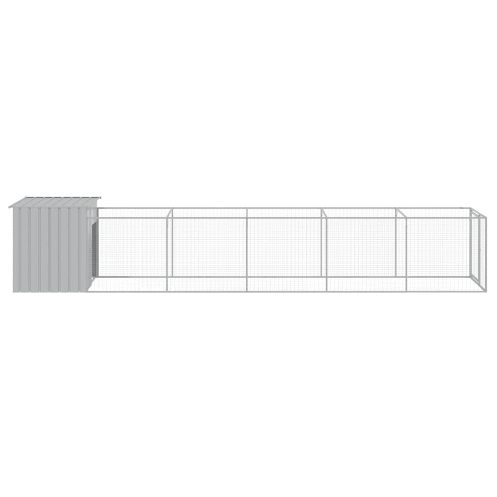 Cușcă de câine & țarc gri deschis 110x609x110cm oțel galvanizat GartenMobel Dekor