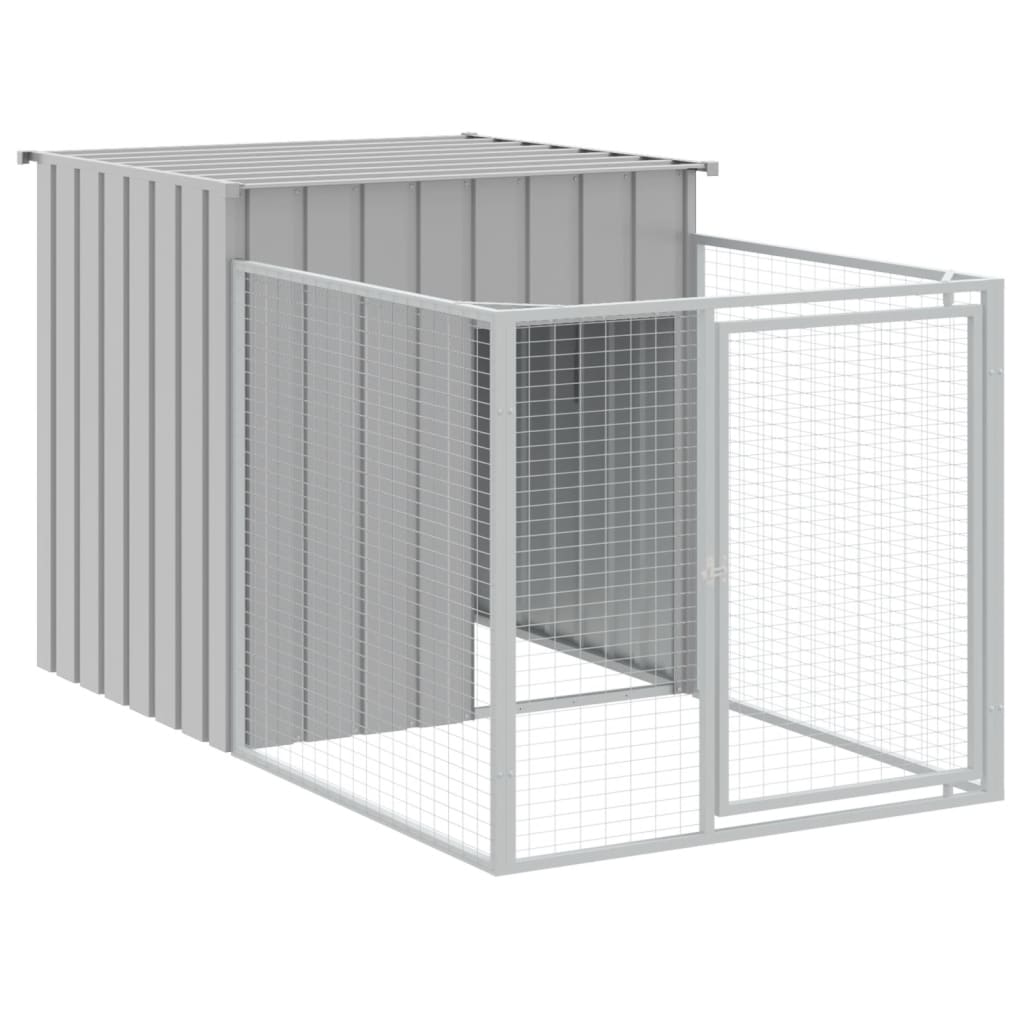Cușcă de câine & țarc gri deschis 110x813x110cm oțel galvanizat GartenMobel Dekor