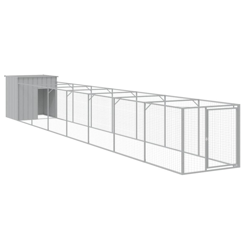 Cușcă de câine & țarc gri deschis 110x813x110cm oțel galvanizat GartenMobel Dekor