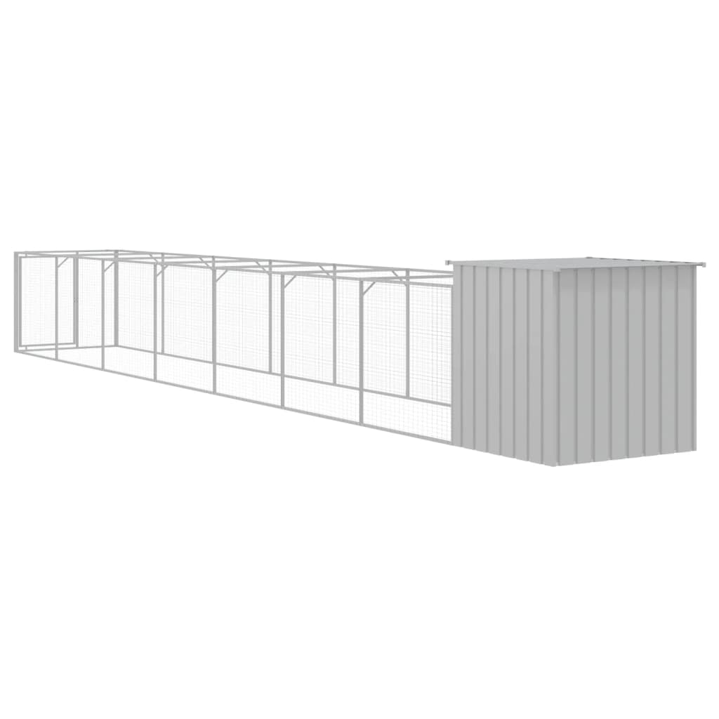 Cușcă de câine & țarc gri deschis 110x813x110cm oțel galvanizat GartenMobel Dekor